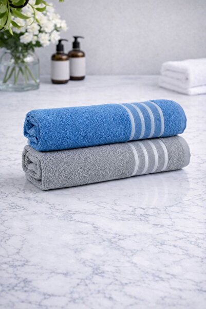 Binna Soft لوكس فيل قطن 2 قطعة 70 × 140 سم مناشف حمام ملونة