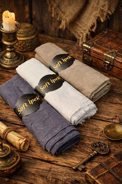 SOFT İPEK BAMBU KRAŞ ŞAL 3 ADET FÜME - KARAMEL - VİZON