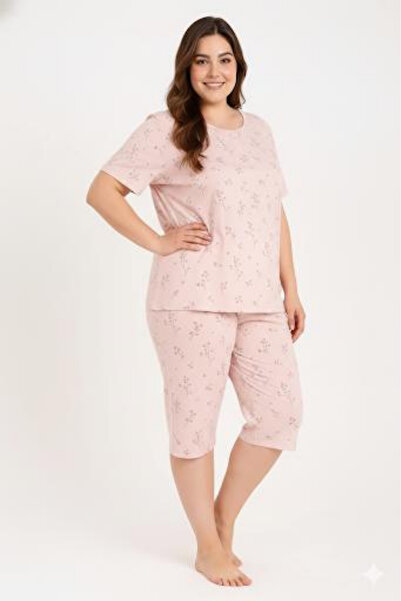 MODA Cotton Patterned Comfortable Full-Fit Women's Buttoned Capri Pajama Set