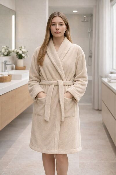 Binna Soft Grand Soft Unisex Cotton Shawl Collar Bathrobe
