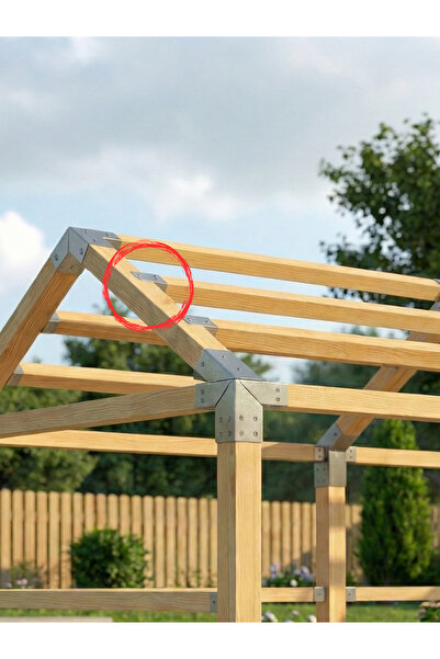 Orb Enerji Pergola Çardak Ahşap Yapılar İçin Beş On Ahşap Aparatı 5x10