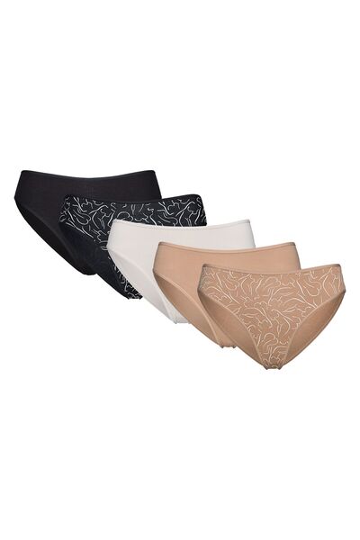 ESOTIQ Women's Classic Briefs 5-Pack Cotton & Elastane Breathable Comfy Basic...