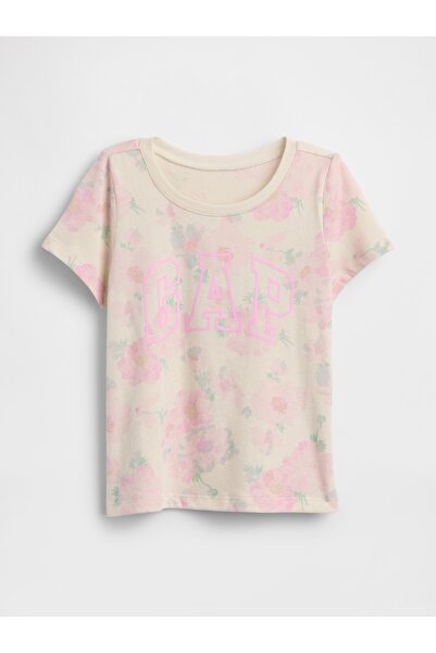 GAP Kız Bebek Bej Grafik Baskılı T-Shirt