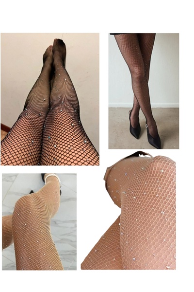 ar&be Chiloți din plasă strălucitoare cu pietre, pachet de 2, negru + culoare...