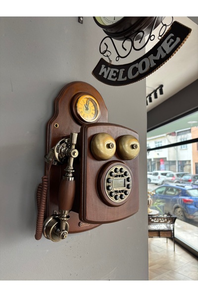 Vintage TELEFON DUVAR TİPİ AHŞAP