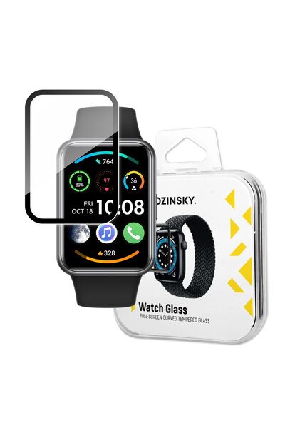 WOZINSKY Tempered Glass Screen Protector for Huawei Watch Fit 2 - Black