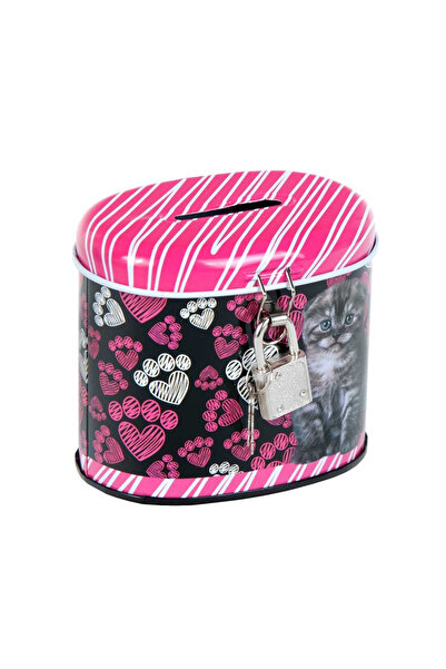 Starpak Oval Metal Piggy Bank, Cats -