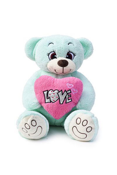 Özgüner Oyuncak Valentine's Day Gift Large Size Plush Teddy Bear with Love Written on Heart Pillow