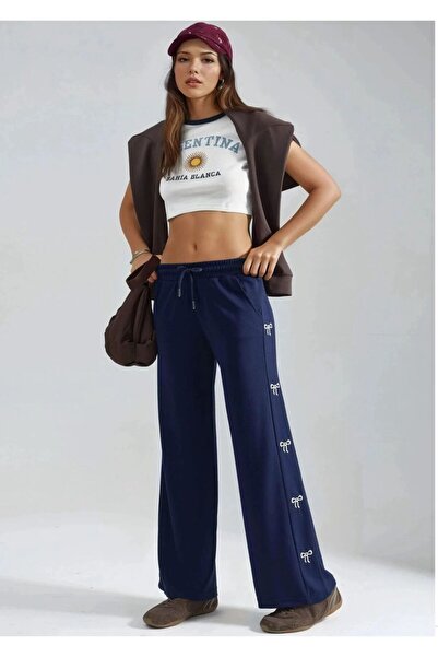 Trendingsize Modal Textured Bow-Knot Embroidered Pants