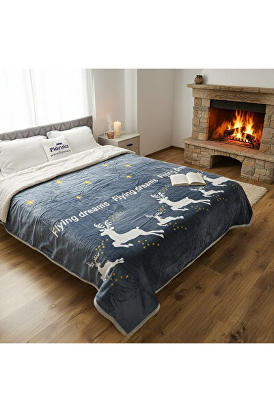 FIONNA.RO Cocolino Blanket Medium Thickness 200x230cm - Reindeer At Night