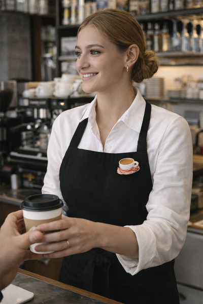 Modex Altın Sarısı Kaşık Detay Mineli Kahve Fincanı Broş (3cm)