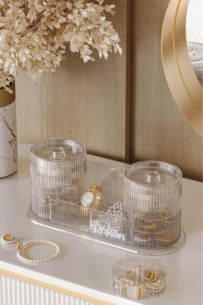 Pufwin Home Modern 2 Taraflı Takı Bijuteri Mücevher Kutusu Organizer Düzenley...