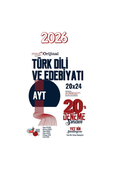 Orijinal Yayınları 2026 Orijinal Mikro AYT Türk Dili ve Edebiyatı 20 li Denem...