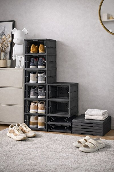 Evfix 6 Katlı Modüler Lüks Ayakkabı Kutusu Katlanır Ayakkabılık