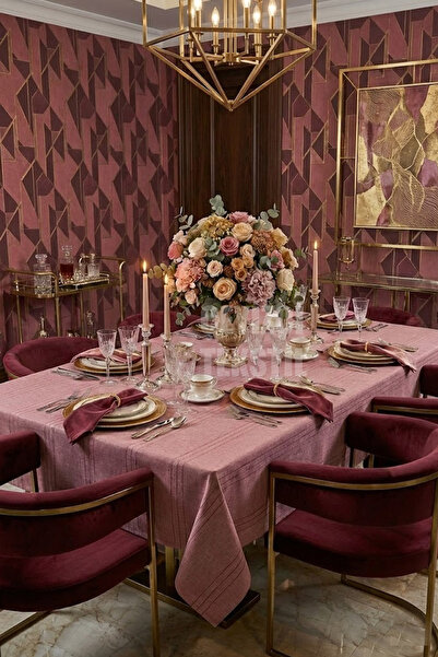 Çt Çeyizci Tekstil Cotton Striped Tablecloth 160X220Cm Cotton Tablecloth Striped