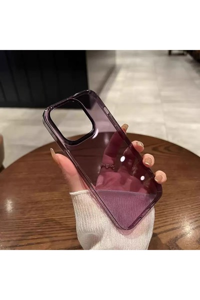 EDELFU iPhone 11 uyumlu - Derin Mor Mika Şeffaf Kapak Sararmaz incecik Koruyu...