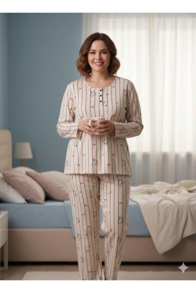 PEMBİŞ HOMEWEAR طقم بيجامة تيني مقاس كبير