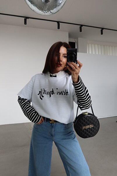 Özge Özgenç Text Printed Oversize Tshirt