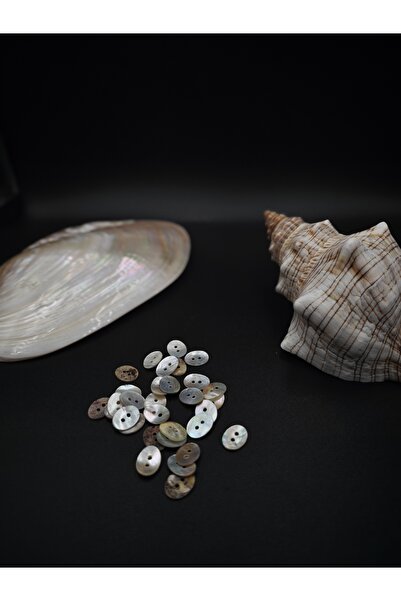 NESGO MODA مجموعة أزرار بيضاوية طبيعية (24 قطعة/1.2 سم 20 مقاس)