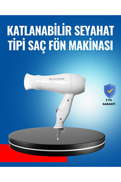 Teknoşık مجفف شعر تكنو شيك قابل للطي مع إمكانية ضبط الحرارة والسرعة