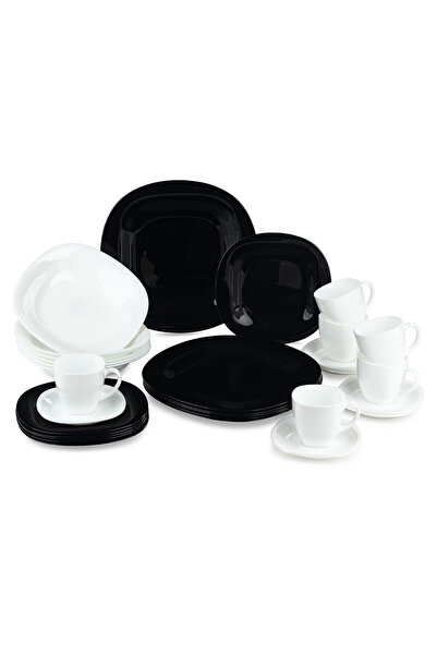 Luminarc Carine Black&White 30pcs Porcelain Dinner Set