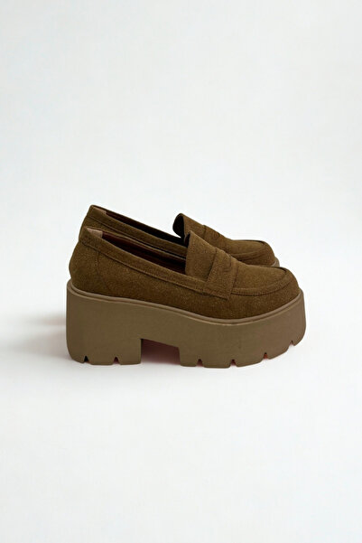 inizio Tan Suede Thick Sole Loafer P9090