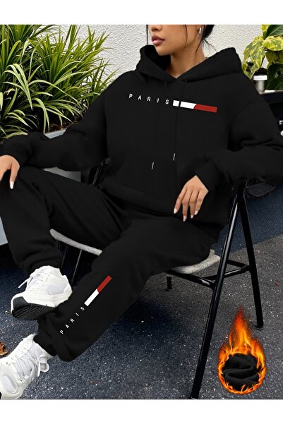 AZIZI TEKSTIL Φούτερ με κουκούλα και μακρύ παντελόνι, αθλητικό casual σετ δύο...