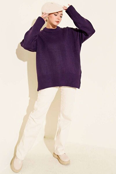 TrendParis Round Neck Basic Oversized Knitwear Sweater