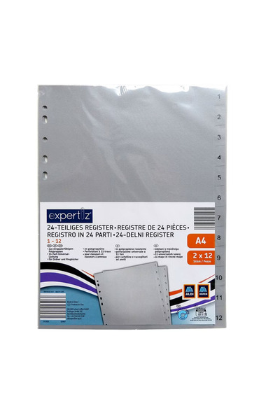 OEM Set of 2 dividers for Expertiz documents, numbered from 1 to 12, plastic,...