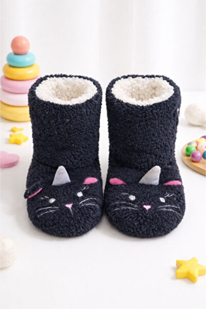 AURA Papuci de casă pentru copii - Model pisică, calzi și moi