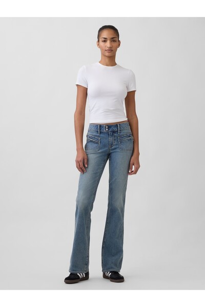 GAP Kadın Mavi Low Rise Long & Lean Jean Pantolon