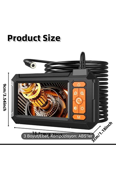 Digital 4.3 İnç Ekran 10 Metre Endüstriyel Endoskop HD Yılan Kamera Tek Lens ...