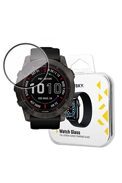 WOZINSKY Hybrid Glass Screen Protector for Garmin Fenix 7X - Black Frame