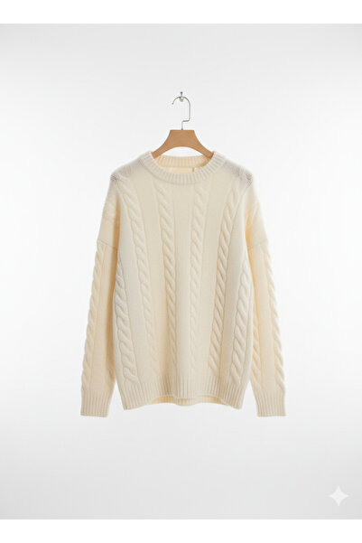 Sempre Crew Neck Hair Knit Sweater - Oversized Soft Textured
