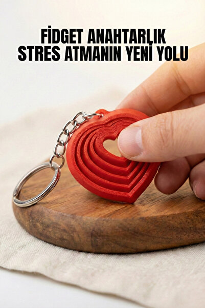 FESTİLO Heart Fidget Stress Keychain Lover Gift Couple Keychain