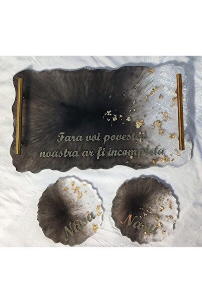 OEM Personalized Epoxy Resin Set – Tray and Coaster Holders