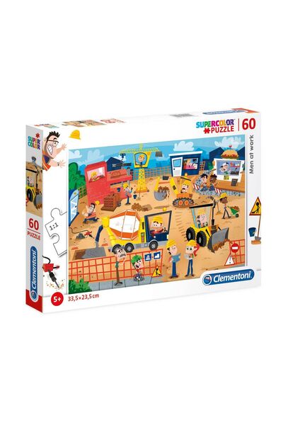 OEM Clementoni, Supercolor, Men At Work, Пъзел, За момчета, 5+ години, 60 части