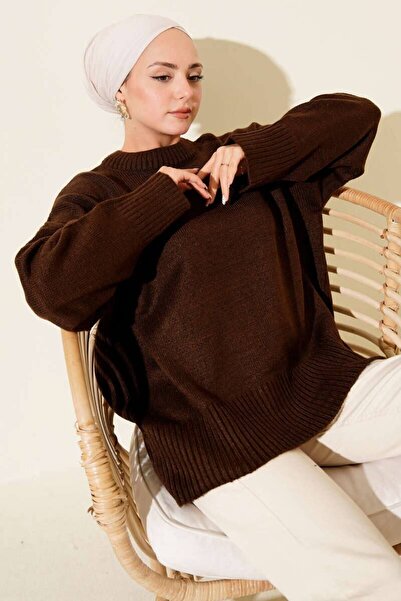 TrendParis Round Neck Basic Oversized Knitwear Sweater