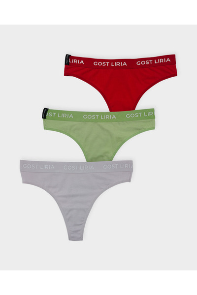 GOST LİRİA Mist Colors Γυναικεία Σλιπ Στρινγκ 3 τεμαχίων - Πολύχρωμα