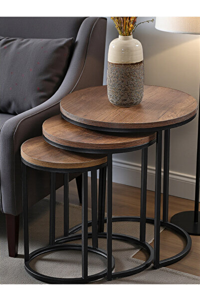 SEDAŞ LIVING UNITS Koyu Ceviz Suntalam SİYAH METAL SEHPA zigon-sedaş-living-u...