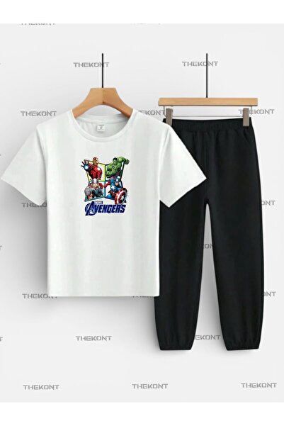 THEKONT Avengarrss Printed Top and Bottom Kids' Set (T-Shirt-Pocketed Sweatpa...