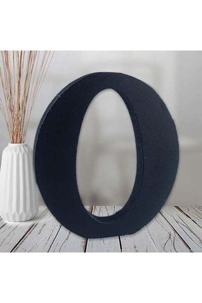 Mirfa شرائح حروف خشبية مزخرفة قائمة بذاتها - أسود - 6 بوصات (O)