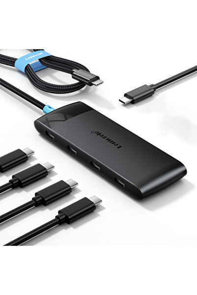 lemorele TC107, 10Gbps Yüksek Hızlı 4 Port USB 3.2 Gen2 Hub - 60cm Uzun Örgü ...