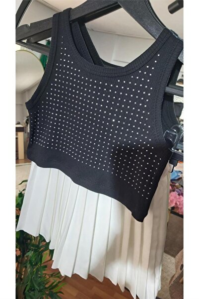 SONGÜLBERİK Girl's Black Stone Crop