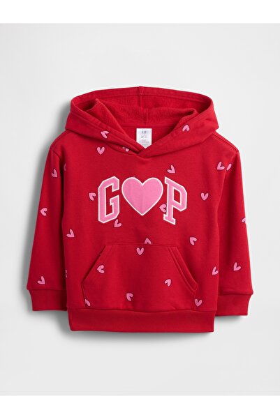 GAP Kız Bebek Kırmızı Relaxed Logo Sweatshirt