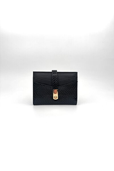 stravis Black Card Holder Wallet with Gold Detail, Magnetic Multi-Card Holder...