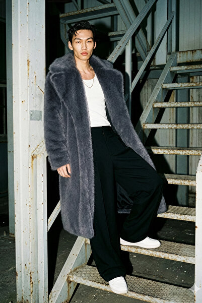 Dear Deer Smoked Long Faux Fur Coat