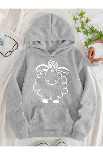ALEYZA MODA Unisex Men/Women Sheep Custom Printed Cotton Oversized Hooded Swe...