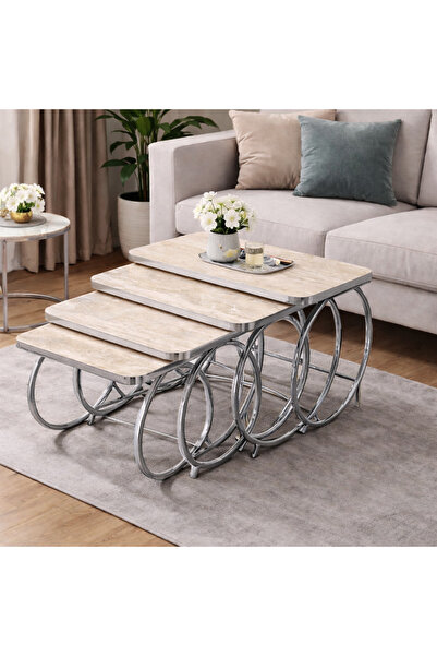 Bygolden Nexora 4'lü zigon sehpa