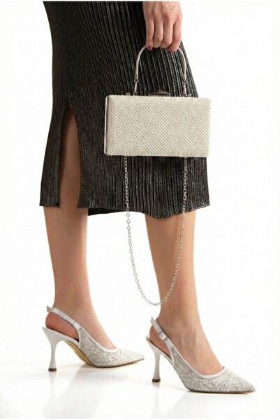 MFT AYAKKABI Stone Embellished with Pearls Wedding Dress Evening Dress Shoes ...